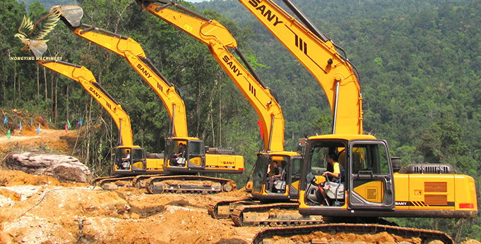 our client is checking the sy75c SANY excavator ,then shipping to DRC