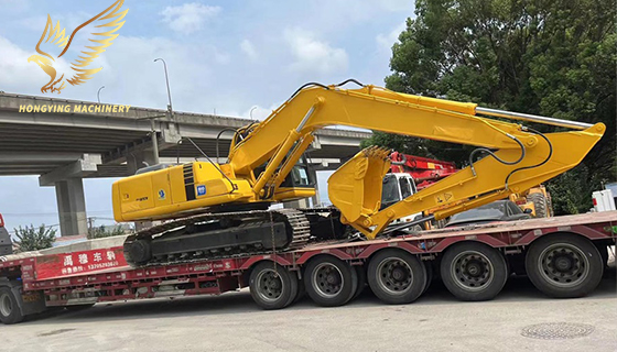 A second-hand Komatsu PC200 excavator is ready to be shipped to Zimbabwe
